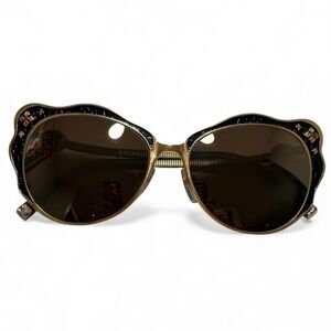 SHAMBALLA  EYEWEAR LARRY SANDS LOTUS 111 black & gold pre owned  have change len